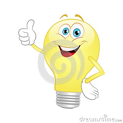 Cartoon light bulb Vector Illustration