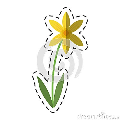 Cartoon lily petal natural style Vector Illustration