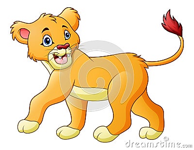 Cartoon lioness isolated on white background Vector Illustration