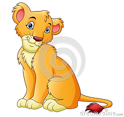 Cartoon lioness isolated on white background Vector Illustration