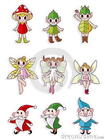 Cartoon little baby fairy icon Vector Illustration