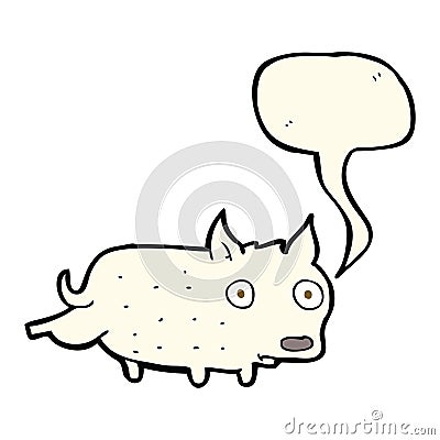 cartoon little dog cocking leg with speech bubble Stock Photo