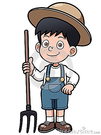 Cartoon Little Farmer Royalty Free Stock Photography - Image: 31973037