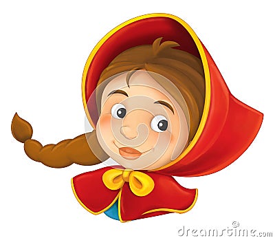 Cartoon little girl face Cartoon Illustration