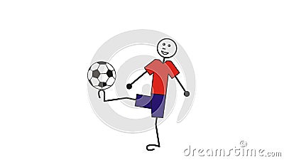 Cartoon Soccer Player Running with the Ball. Footage Stock Video - Video of  male, association: 111581365