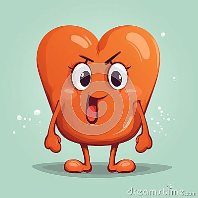 Cartoon liver with detoxification function Stock Photo