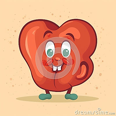 Cartoon liver with detoxification function Stock Photo