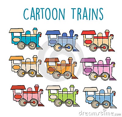 Cartoon locomotive retro Vector Illustration