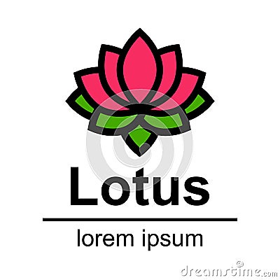 Cartoon lotus logo Vector Illustration