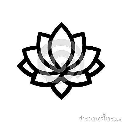 Cartoon lotus outline Vector Illustration