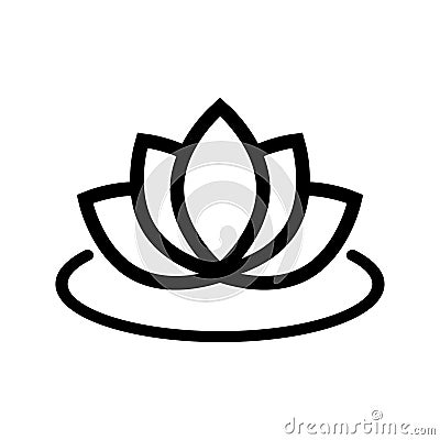 Cartoon lotus outline vector Vector Illustration