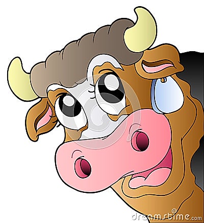 Cartoon lurking cow Vector Illustration