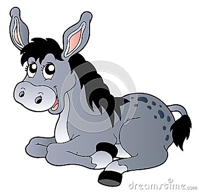 Cartoon lying donkey Vector Illustration