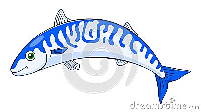 Cartoon mackerel Vector Illustration