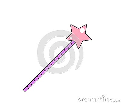 Cartoon magic wand vector background. Cool patch illustration Vector Illustration