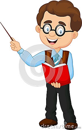 Cartoon male teacher Vector Illustration