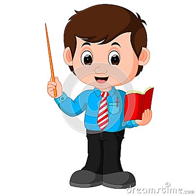 Cartoon male teacher Vector Illustration