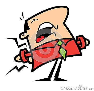 Cartoon man with backache Vector Illustration