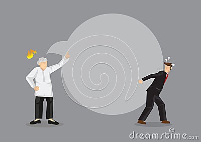 Cartoon Man Carrying Huge Speech Bubble of His Mom on His Back Vector Illustration Vector Illustration