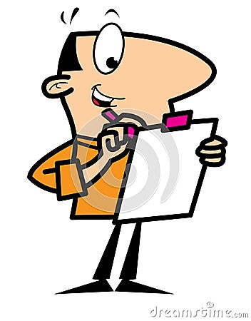 Cartoon man with clipboard Vector Illustration