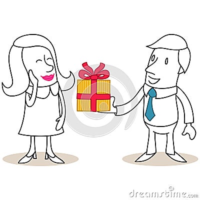 https://thumbs.dreamstime.com/x/cartoon-man-giving-gift-box-to-flattered-woman-vector-illustration-monochrome-characters-39198937.jpg