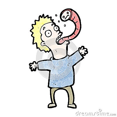 cartoon man with parasite Stock Photo