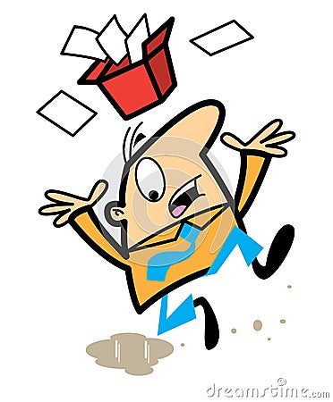 Cartoon man slipping on spillage Vector Illustration