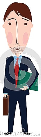 Cartoon man in suit Vector Illustration