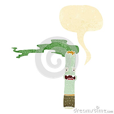cartoon marijuana character with speech bubble Stock Photo