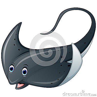 Cartoon marine stingray fish Vector Illustration