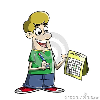 Cartoon marking day on a calendar Stock Photo