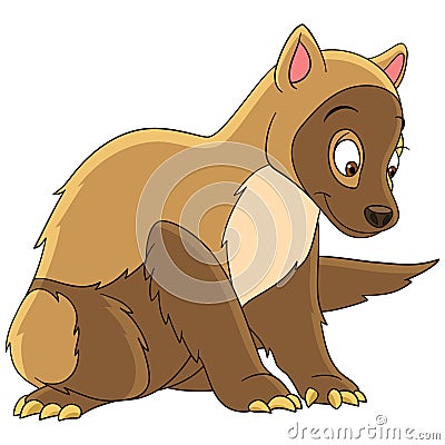 Cartoon marten animal Vector Illustration