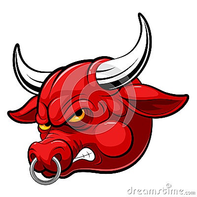 Mascot Head of an bull Vector Illustration