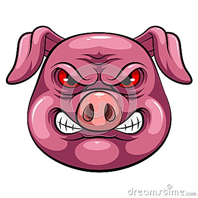 Mascot Head of an pig Vector Illustration