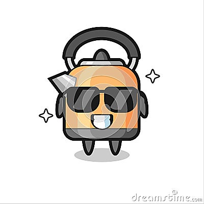 Cartoon mascot of kettle with cool gesture Vector Illustration