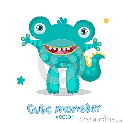 Cartoon Mascot. Vector Fantastic Animals. Funny Frogman On A White Background. Vector Illustration