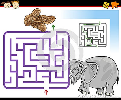 Cartoon maze or labyrinth game Vector Illustration