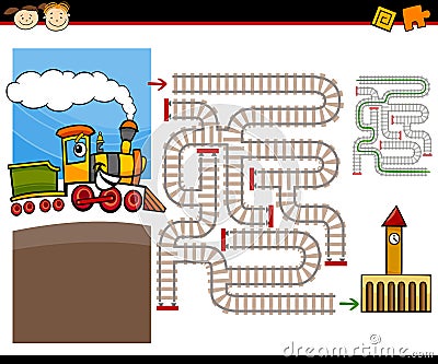 Cartoon maze or labyrinth game Vector Illustration