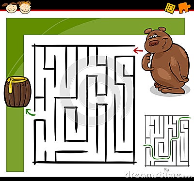 Cartoon maze or labyrinth game Vector Illustration