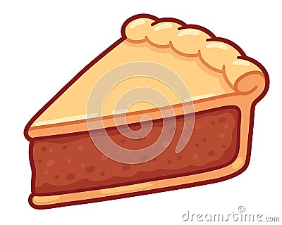 Cartoon meat pie slice drawing Vector Illustration