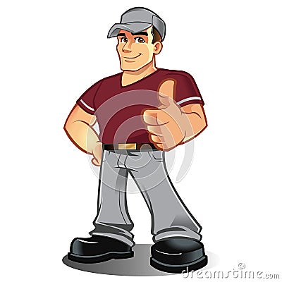 Cartoon mechanic handyman workman Vector Illustration