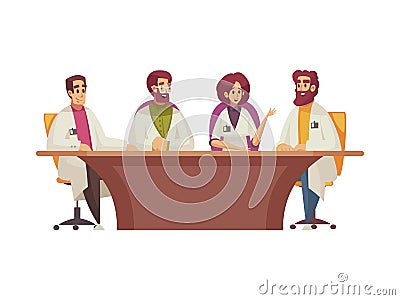 Cartoon Medical Conference Illustration Vector Illustration