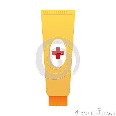 Cartoon medical ointment isolated on white background Vector Illustration