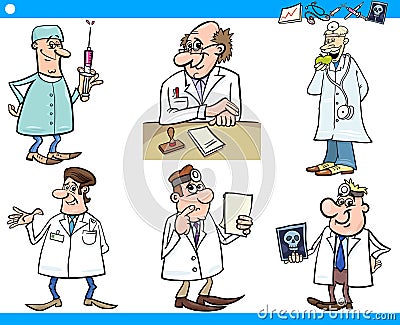 Cartoon medical staff characters set Vector Illustration