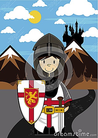 Cartoon Medieval knight Vector Illustration