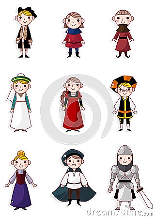 Cartoon medieval people Vector Illustration