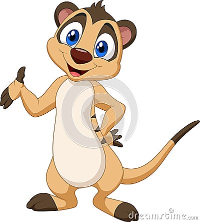 Cartoon meerkat posing Vector Illustration