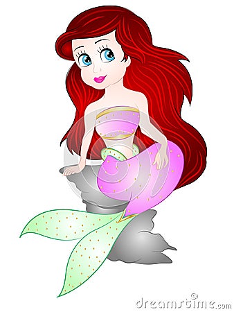 Cartoon Mermaid Vector Illustration