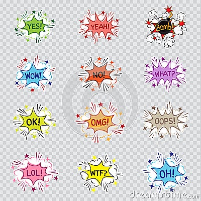 Cartoon message illustration set Vector Illustration