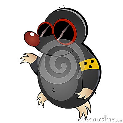 Cartoon Mole With Dark Glasses Royalty Free Stock Photo - Image: 12688275